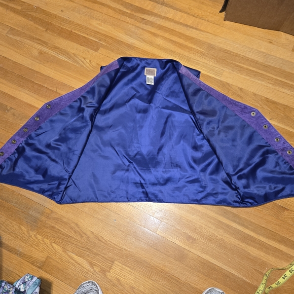 Vintage International Leather Purple Suede Women's Vest - Picture 2 of 7